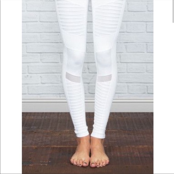 Alo Yoga XXS White Moto Legging Full Length - Picture 3 of 4